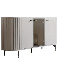 GrekPol IDOHOME-Dreitürige Kommode SENTO II 190 cm Beinen Wohnzimmer Sideboard mit hohen Beinen Kaschmir