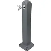 Markenlos Wasserzapfsäule 91,5 cm Garten Wassertanker grau Wasserhahn Bewässerung Kunststoff Gartenschlauch