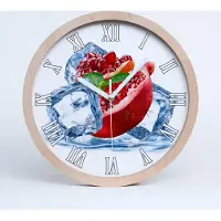 Tulup Holzuhr 25fi cm wanduhr - weiße Spitzen - Granatapfel Eis