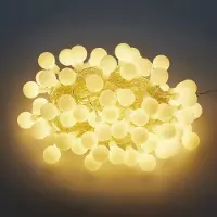Hellum Lichterkette LED Kugeln 50 LED´s warmweiß Batterie Outdoor Party Garten Außen