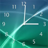 Wallario Design Wanduhr Abstrakte Formen und Linien in blau grün türkis aus Echtglas, Größe 30 x 30 cm