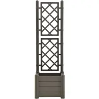 vidaXL "2026 Aktion"Pflanzkübel/Garten-Hochbeet - CLORIS - Pflanzkasten - mit Spalier 43x43x142 cm PP Anthrazit - DEMöbel6564210