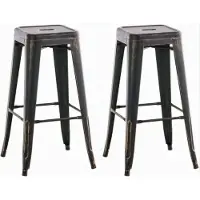CLP 2er Set Barhocker Joshua schwarz-gold