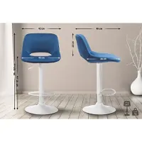 CLP Barhocker Camden Samt weiß blau