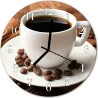 Tulup Glasuhr Wanduhr Küchenuhr Echt-Glas 30fi cm Kaffee braun