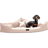 Tierlando TRIVIA | Orthopädisches Eckhundebett Polyester Hundebett Dreieckbett - Größe: 120x120cm | Farbe: 05 Creme
