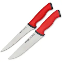 Pirge Duo Ausbeinmesser und Metzgermesser Set 2 TLG - 16,5 cm & 19 cm Set - Profi Messer Set - Schlachtermesser Set