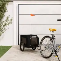 Prolenta Maison Exclusive - Fahrradanhänger Hunde Schwarz Oxford-Gewebe und Eisen