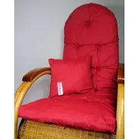 Rattani Auflage/Polster für Schaukelstuhl, Liegestuhl, Ersatzpolster Gr. 130 x 50 x 12 cm + Zierkissen Stoff Nuevo Loneta - EU