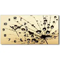 Tulup Wanduhr aus Glas – 60x30 cm - Glasbild - Glasuhr - Gehärtetes Glas - schwarze-zeiger - Fingerabdrücke