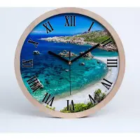 Tulup Holzuhr 20fi cm wanduhr - schwarze Spitzen - Meeresbucht