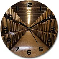 Tulup Wanduhr aus Glas 30fi Glasbild Glasuhr Gehärtetes Glas - schwarze-zeiger - Wine cellar in Porto