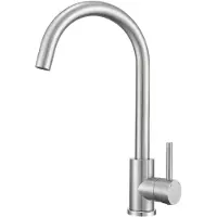 VBChome Küchenarmatur Gebürsteter Edelstahl Granitoptik 360° drehbar – Einhebel Armatur für Spüle, Wasserhahn modern für Spültisch