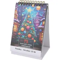 Lixada 100-Tage-Weihnachts-Countdown-Kalender 2024 Adventskalender zum Abreißen Festlicher Countdown-Tischkalender für Zuhause Büro Dekoration