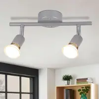ZMH LED Deckenstrahler Schwenkbar GU10 Glänzendes Silber Deckenleuchte Deckenspots 2 Flammig Wandleuchten Bad Deckenlampe Küchen Flur Schlafzimmer Leuchtmittel Enthalten