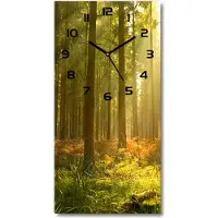 Tulup Wanduhr aus Glas – 30x60 cm - Glasbild - Glasuhr - Gehärtetes Glas -Ein schöner Wald