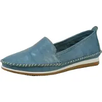 Andrea conti Damen Slipper aus Leder weich und bequem 1889601, Größe:37 EU, Farbe:Blau