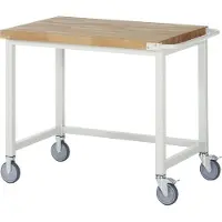 RAU Mobiler Arbeitstisch - Werkbank - höhenverstellbar 880 - 1.080 mm - 1.000 x 700 mm (HxBxT) - Traglast 450 kg - Buche