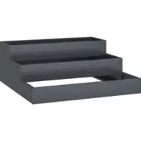 vidaXL Möbel Gartenpflanzer 3-Tier 90x90x35 cm Anthrazit Stahl - Beete 865836