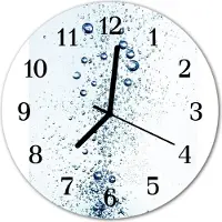Tulup Glasuhr Wanduhr Küchenuhr Echt-Glas 30fi cm Wasser blau