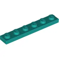 LEGO 1x6 Platte 3666 - 50 Stück Dunkles Türkies