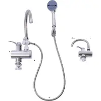 OEM Elektrischer Duschwassererhitzer, Sofort heißes Wasser, 360° drehbarer Wasserhahn, Silber