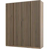 Masseno Drehtürenschrank CAGLIARI 200/239/61,9 cm 4-türig Schlafzimmer Schrank Kleiderschrank Goldfarben