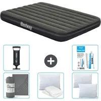 Bestway Luftmatratze - Französisches Bett - 137 x 191 x 25 cm - Grün - Im Lieferumfang enthalten Zubehör