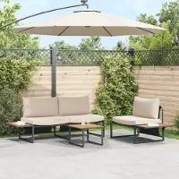 vidaXL Möbel Garten-Couchtisch Braun 55x55x35 cm DPC und Stahl - Klappstuhl 42007554