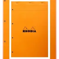 Rhodia 5x Gehefteter Notizblock No.20 A4+, 80 Blatt kariert 80g, 4-fach gelocht - Orange 20200C