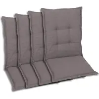 GO-DE Textil, Sesselauflage Mittellehner, 4er-Set, Farbe: taupe, Maße ca.: 108 cm x 50 cm x 7 cm