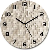 Tulup Wanduhr aus Glas 30fi Glasbild Glasuhr Gehärtetes Glas - schwarze-zeiger - Wooden cubes