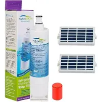 Aqualogis Kühlschrankfilter-Set AL-508SBS 1 St AntibacAir 2 St – Wasserfilter und antibakterieller Luftfilter WHIRLPOOL-FILTER 481281729632, ANT0001 MICROBAN