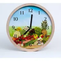 Tulup Holzuhr 20fi cm wanduhr - Früchte, Gemüse