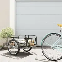 Prolenta Maison Exclusive - Fahrradanhänger 130x73x48,5 cm Stahl Schwarz
