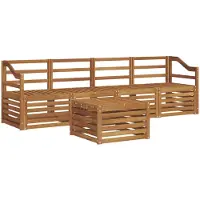 vidaXL Outdoor-Sofagarnitur 5 Stk. Natur Massivholz Akazie