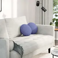 vidaXL "Schlussverkauf" Sitzkissen 2 Stück - Sitzauflage - Sitzpolster - Jeans blau Ø30x13 cm Stoff C5720