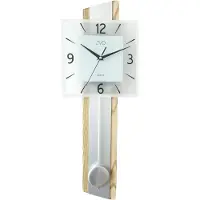 JVD NS19030.1 Wanduhr Quarz mit Pendel hell eiche-farben ohne Ticken