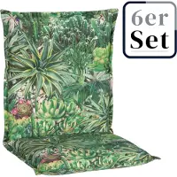 Green Spirit 6er Set Niedriglehner Auflage Tegernsee, Motiv - Kaktuslandschaft, grün, 98x46x8cm