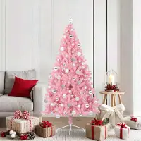 vidaXL "Schlussverkauf" Künstlicher vorbeleuchteter Weihnachtsbaum(1 pc) - Kunstbaum/Tannenbaum - Rosa 180 cm PVC C7831