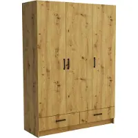 Masseno Drehtürenschrank PINELLO 144/200/50 cm 3-türig Schlafzimmer Schrank Kleiderschrank Weiß