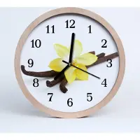 Tulup Holzuhr 20fi cm wanduhr - Vanille Blume