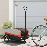vidaXL Möbel Fahrradanhänger Schwarz und Orange 45 kg Eisen 2024