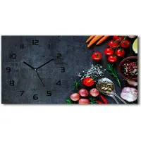 Tulup Wanduhr aus Glas – 60x30 cm - Glasbild - Glasuhr - Gehärtetes Glas - schwarze-zeiger - Komponenten