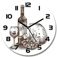 Tulup Wanduhr aus Glas 30fi Glasbild Glasuhr Gehärtetes Glas - schwarze-zeiger - Wine and snacks