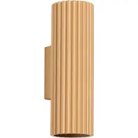 Licht-Erlebnisse Wandleuchte Aluminium GU10 20 cm hoch in Gold 2-flammig länglich Modern