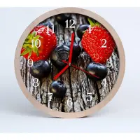 Tulup Holzuhr 30fi cm wanduhr - Beeren Natur