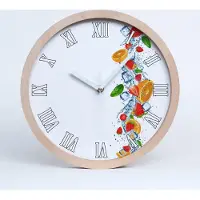 Tulup Holzuhr 25fi cm wanduhr - weiße Spitzen - Fruchteis