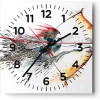 ARTTOR Wanduhr - Quadrat - Glasuhr - Bogen Pfeil Ziel Genauigkeit - 30x30cm - Schleichendes Uhrwerk - Lautlos - zum Aufhängen bereit - Dekoration Modern - Wanddekoration aus Glas - C4AC30x30-2994