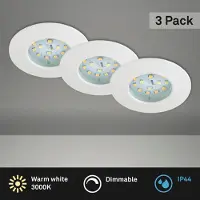 Briloner LED Einbauleuchten Set IP44 dimmbar 3-tlg 3x5,5W 3x470 lm 3000 K weiß Ø 7,5/6 cm 230V